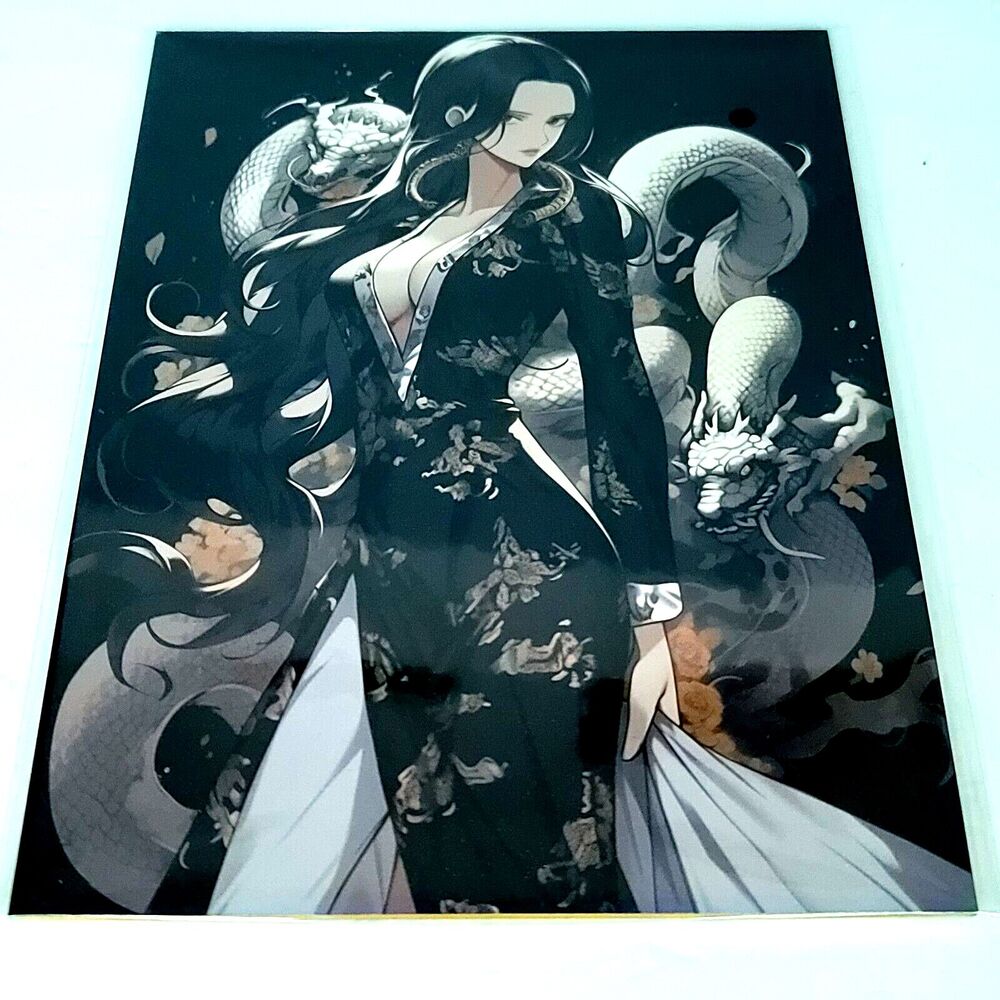Boa Hancock Black One Piece #046 Double-sided Art Size A4 8" x 11" Waifu Card